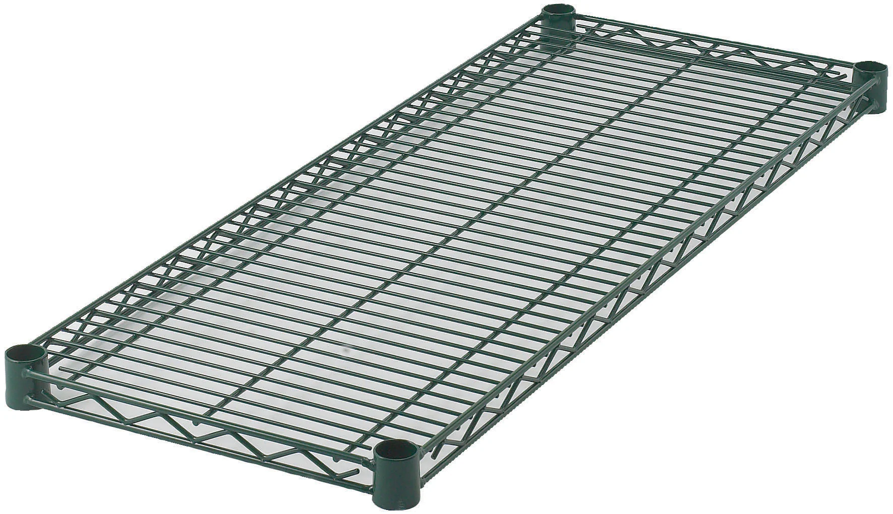 Winco VEX-1872 72 Inch Wire Shelf with Four Sleeve Clips Epoxy Coated Green