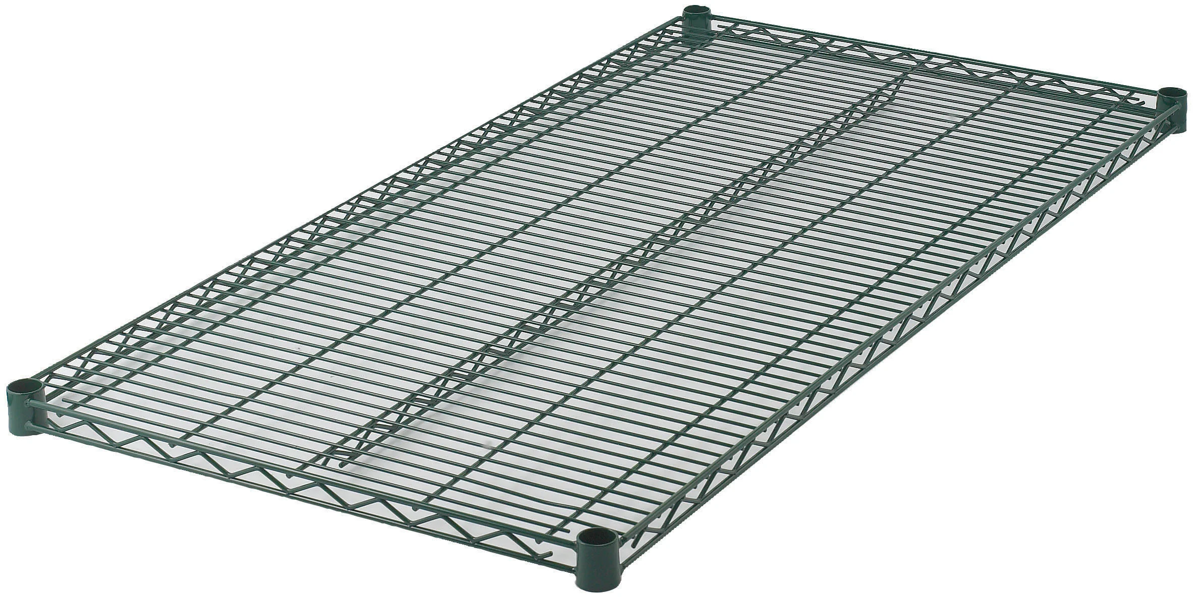 Winco VEX-2136 36 Inch Wire Shelf with 4 Sleeve Clips Epoxy Coated Green - Image 2