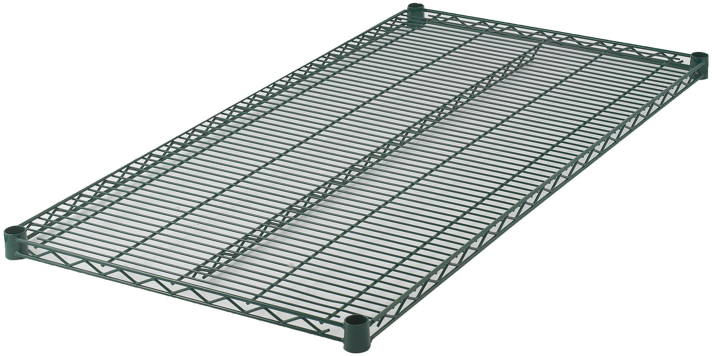 Winco VEX-2148 48 Inch Shelf Green Wire with 4 Sleeve Clips - Restaurant Shelving