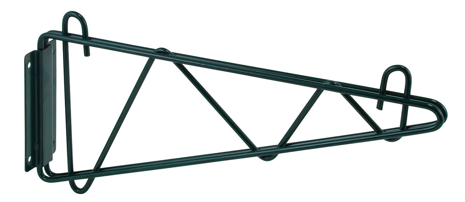 Winco VEXB-14 14 Inch Wire Shelf Wall Mounting Brackets Epoxy Coated Green