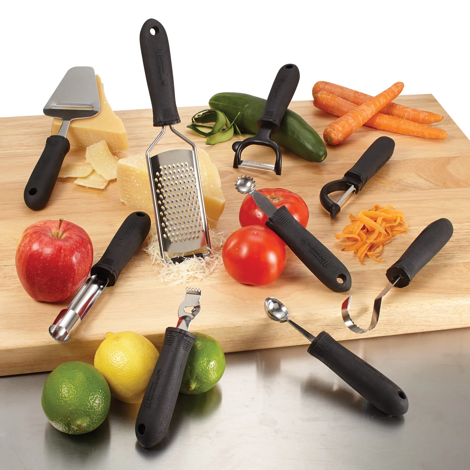 Winco VP-308 6 Inch Soft Grip Tomato Stem Corer Stainless Steel Black - Image 3