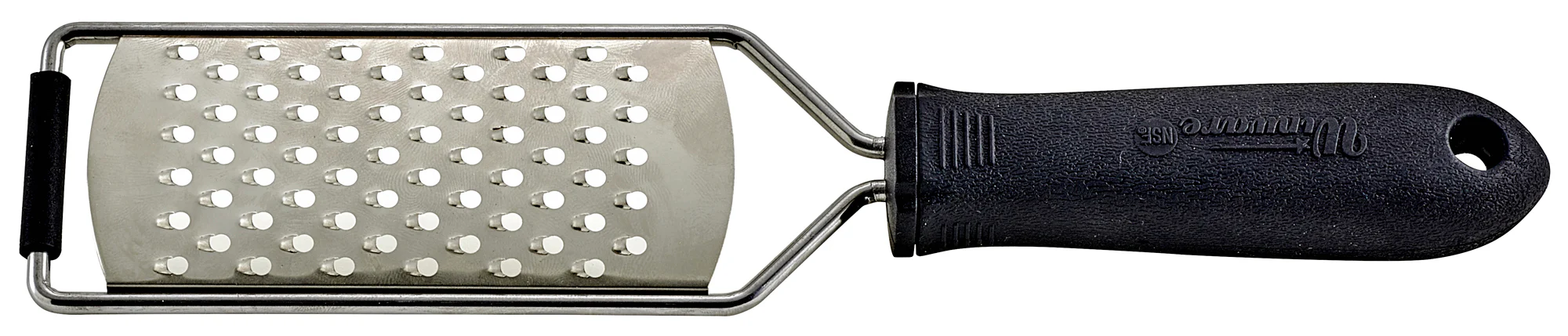Winco VP-312 10 Inch Grater with Medium Holes Soft Grip Handle Stainless Steel Black