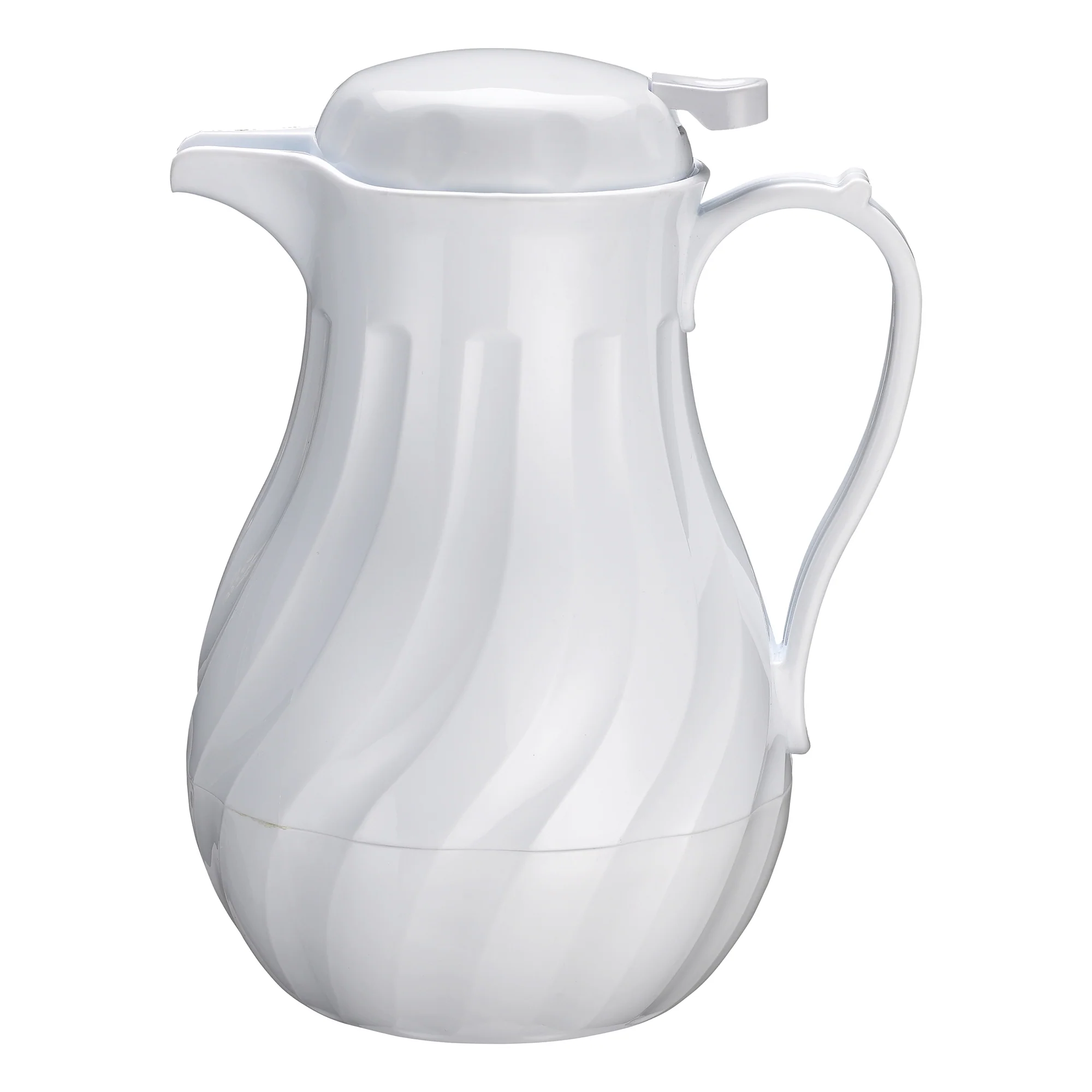 Winco VSW-20W 20 Oz Beverage Server Plastic Push Button Double Wall Insulated White - Image 2