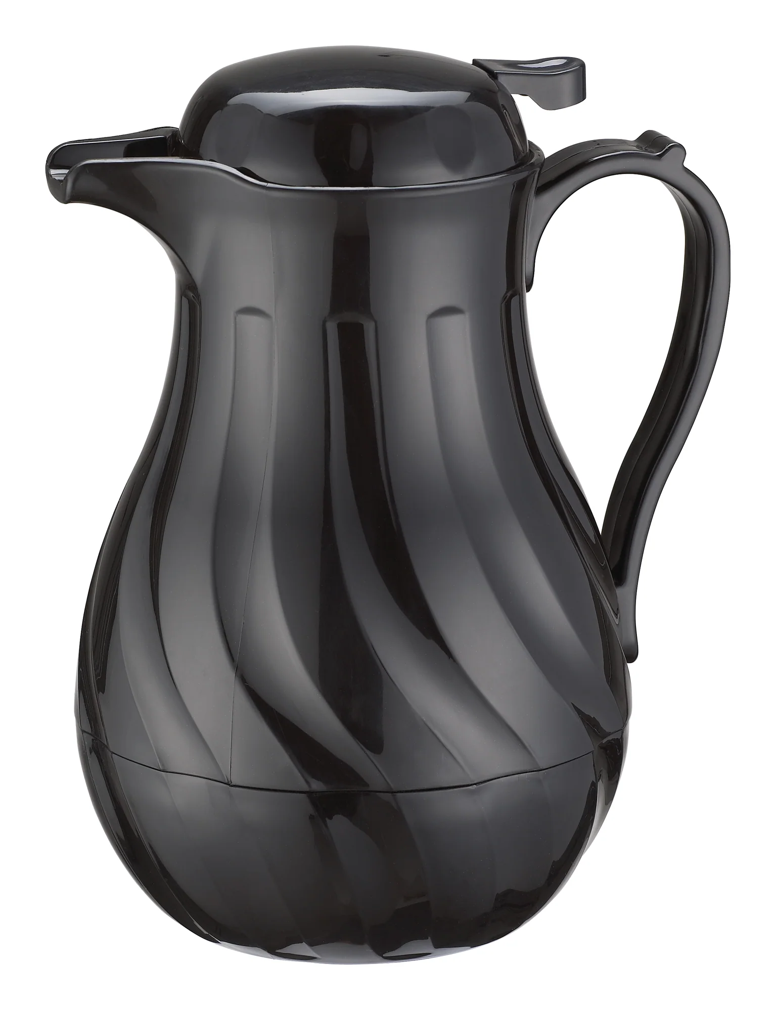 Winco VSW-42K 42 Oz Push Button Beverage Server Double Wall Insulated Plastic Black - Image 2