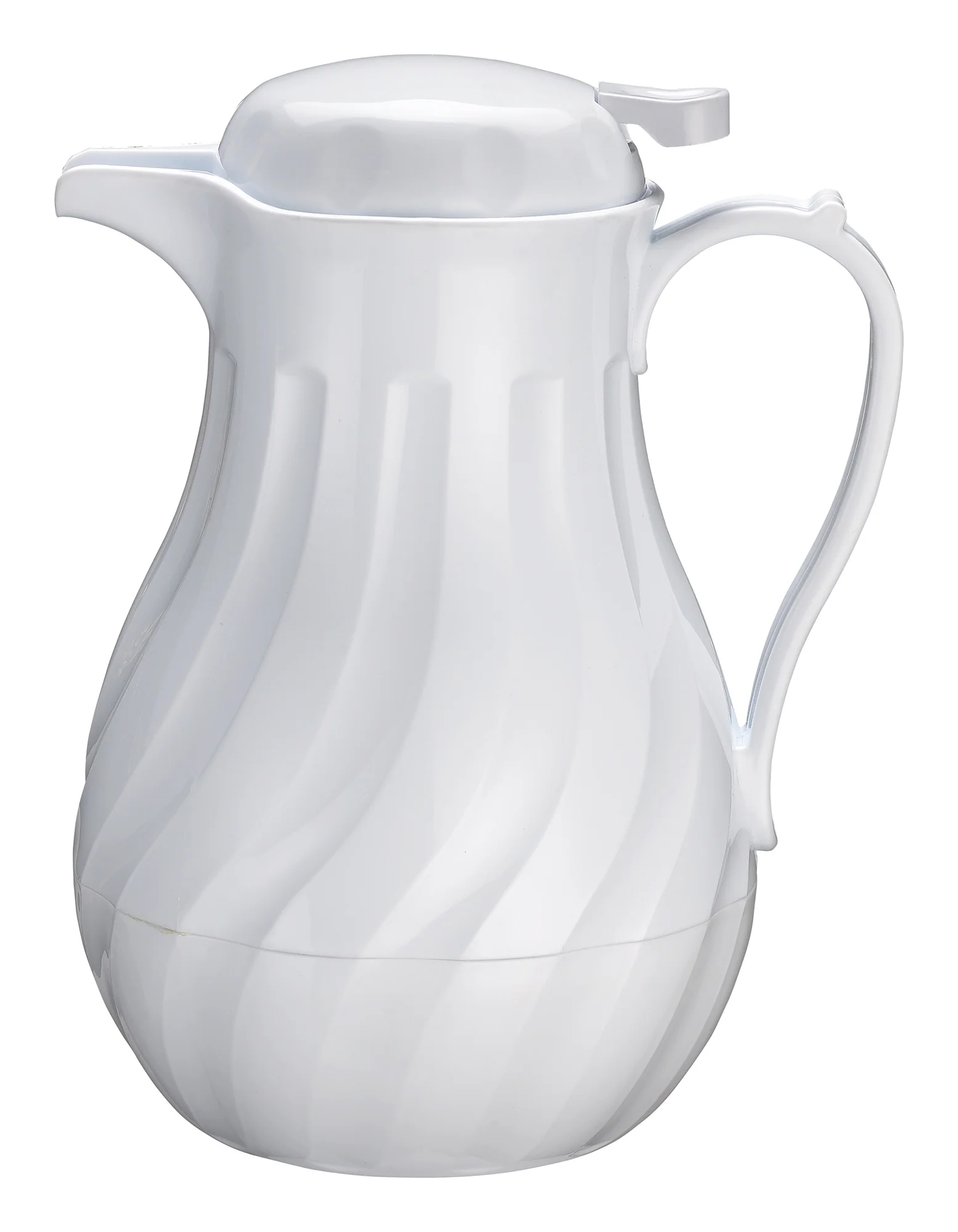 Winco VSW-42W 42 Oz Plastic Beverage Server Push Button with Tags White - Image 2