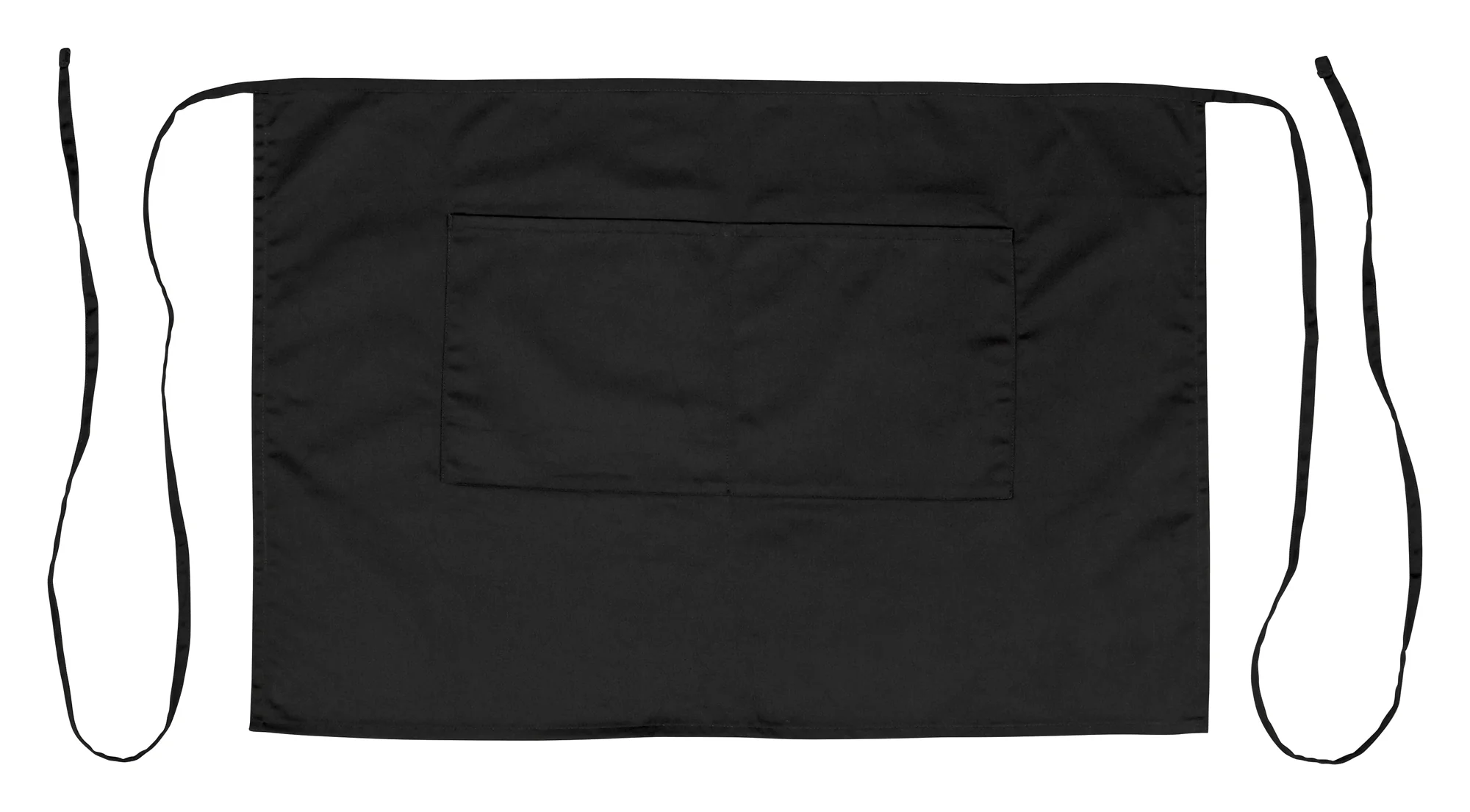 Winco WA-2819K 28 Inch Bistro Apron with 2 Pockets Black Polyester Cotton - Image 2