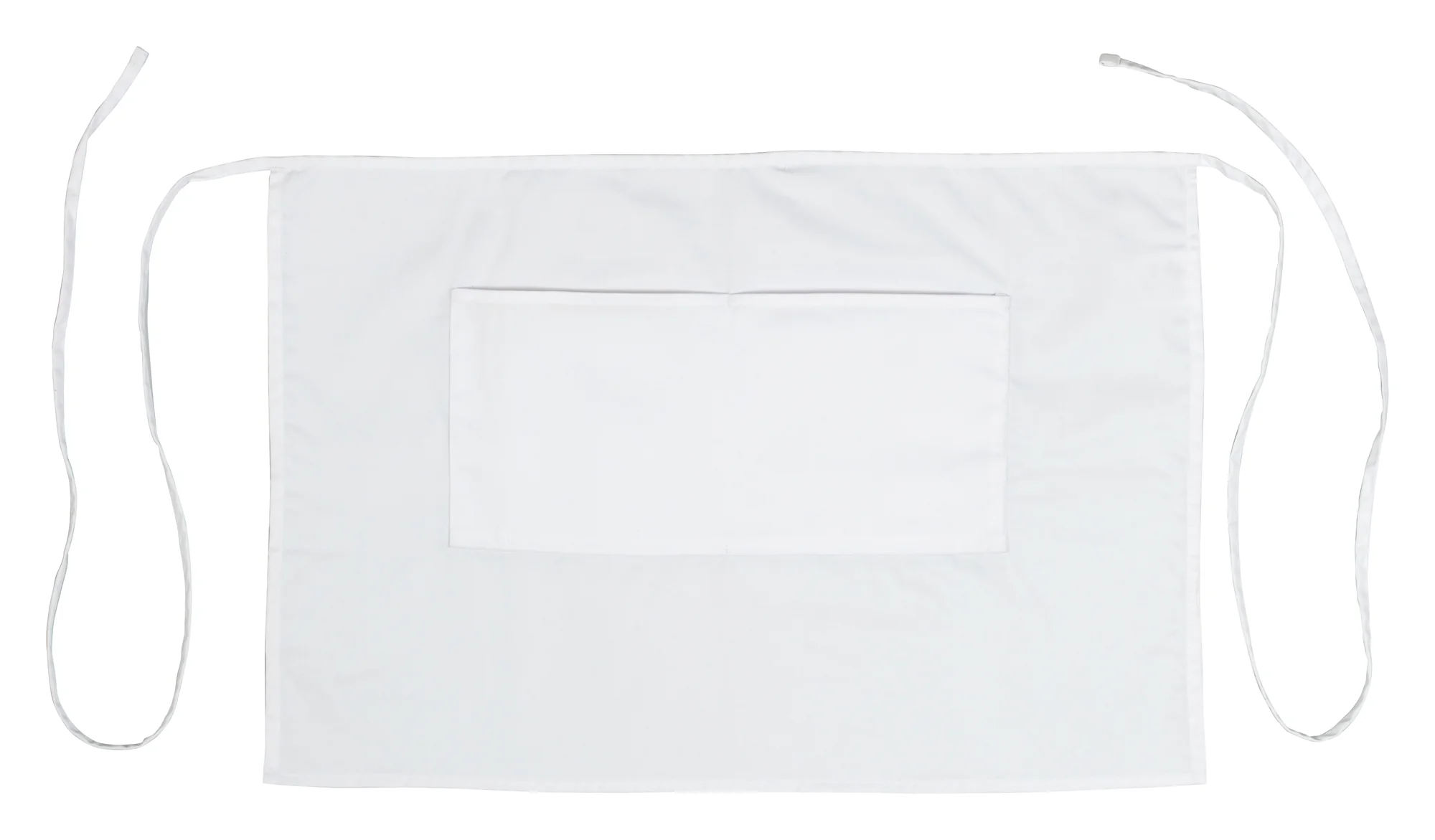 Winco WA-2819W 28 Inch Waist Apron with 2 Pockets White Poly-Cotton Blend