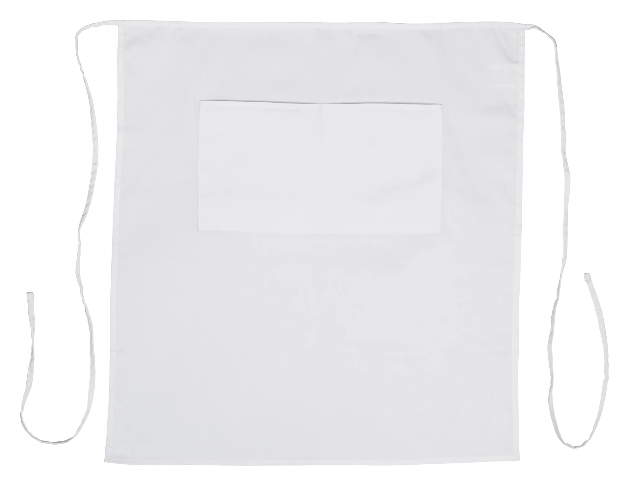 Winco WA-3129WH 32 Inch Bistro Apron with 2 Pockets White Poly-Cotton - Image 2