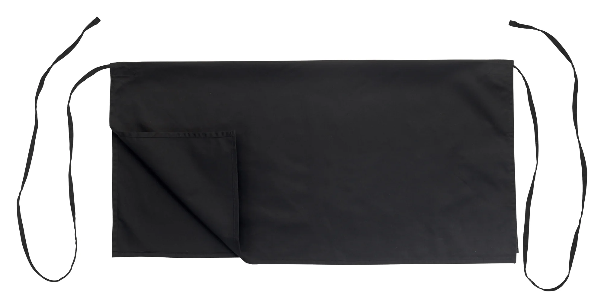 Winco WA4-3417K 34 Inch Long Black Waist Apron Machine Washable Poly-Cotton - Image 2