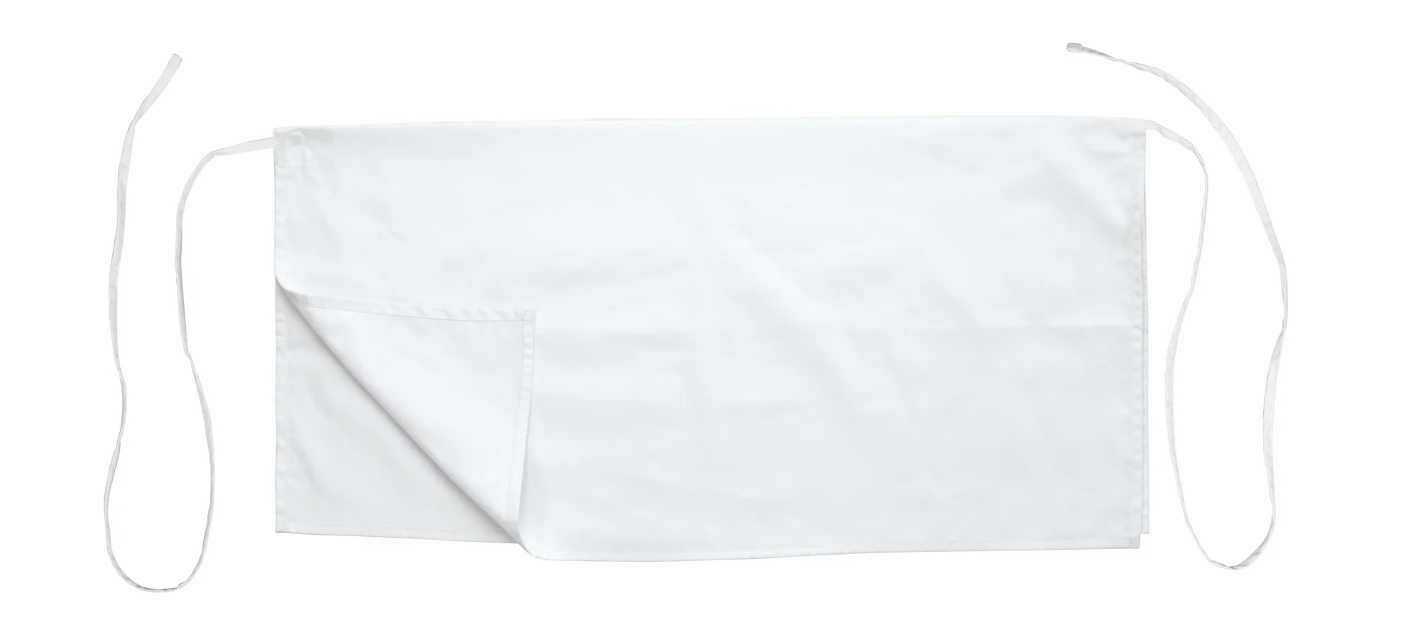 Winco WA4-3417W 34 Inch Length White Waist Apron Machine Wash Durable Poly-Cotton - Image 2