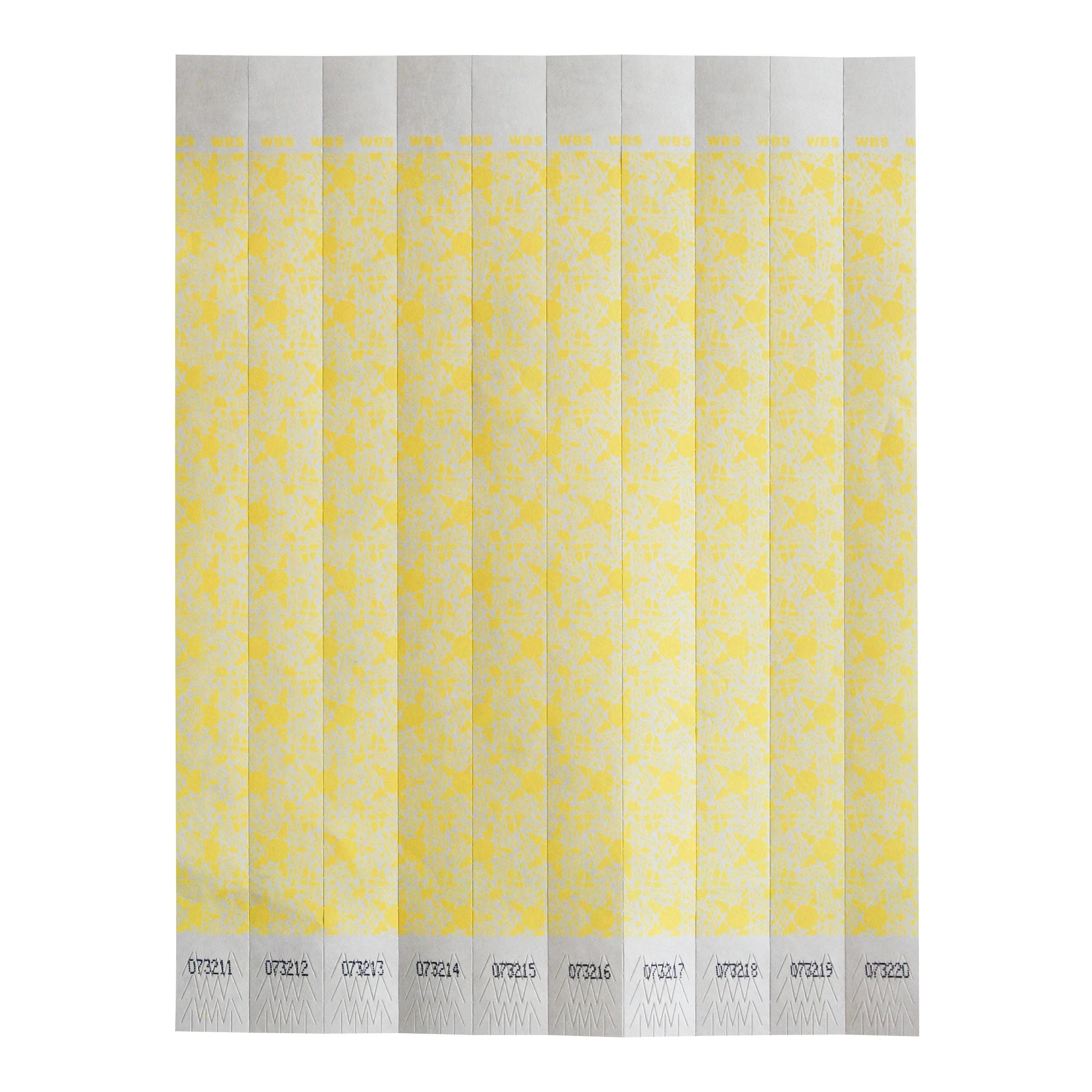 Winco WB-100Y-D Bar Maid Waterproof Tear-Free Wristbands - Yellow Pattern (500 Pieces/Pack)