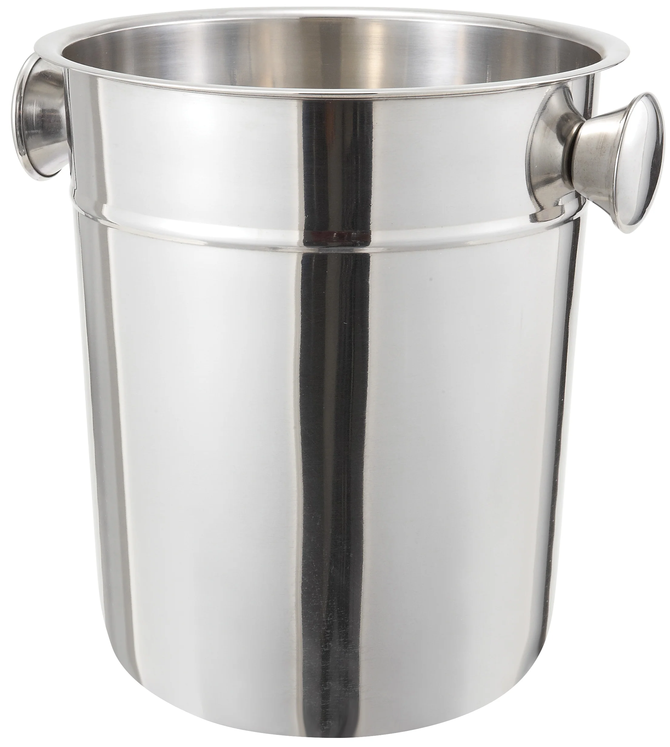 Winco WB-8 8 Qt Round Ice Wine Bucket Stainless Steel Mirror Finish - Image 2