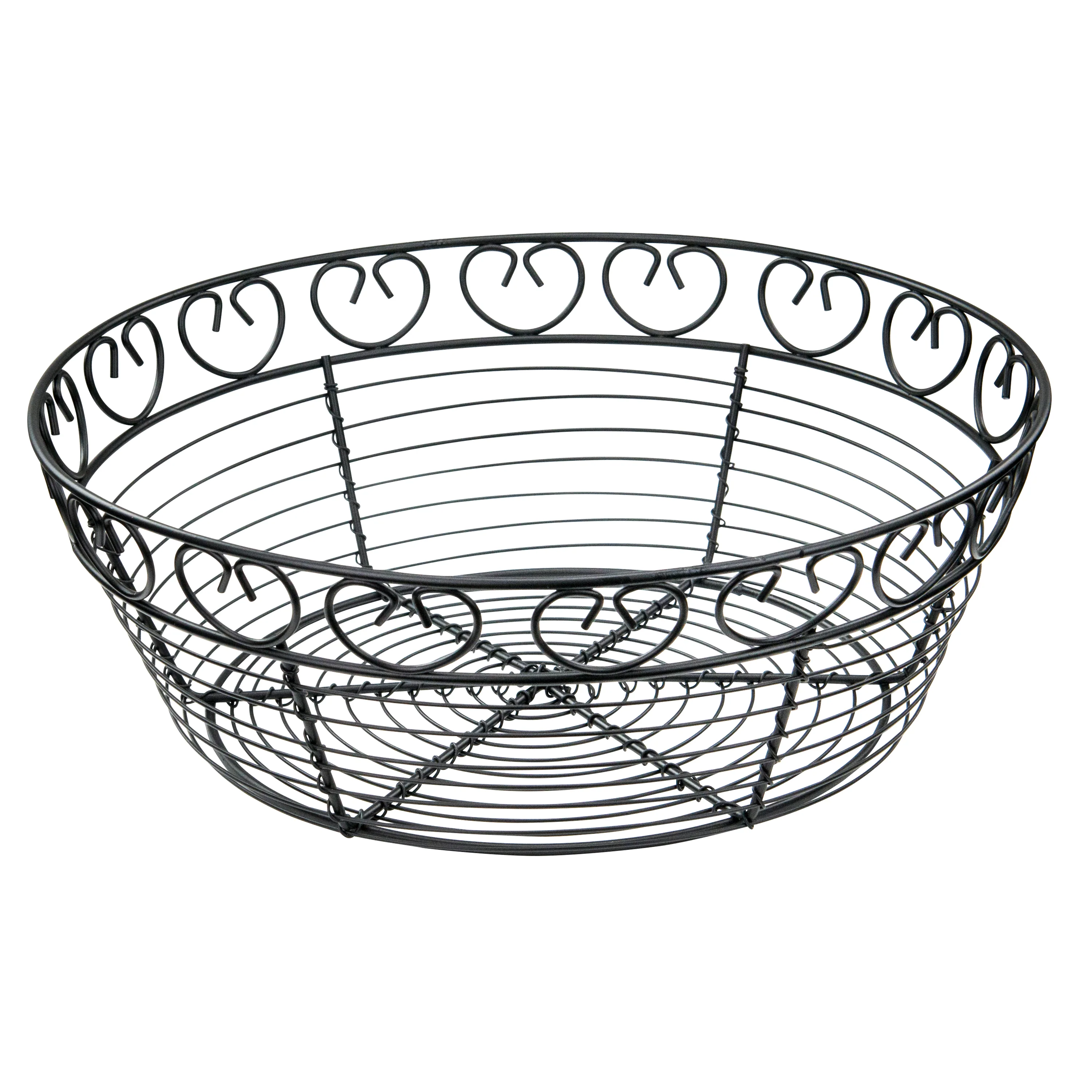 Winco WBKG-10R 10 Inch Diameter Round Basket Wire Construction Black - Image 3