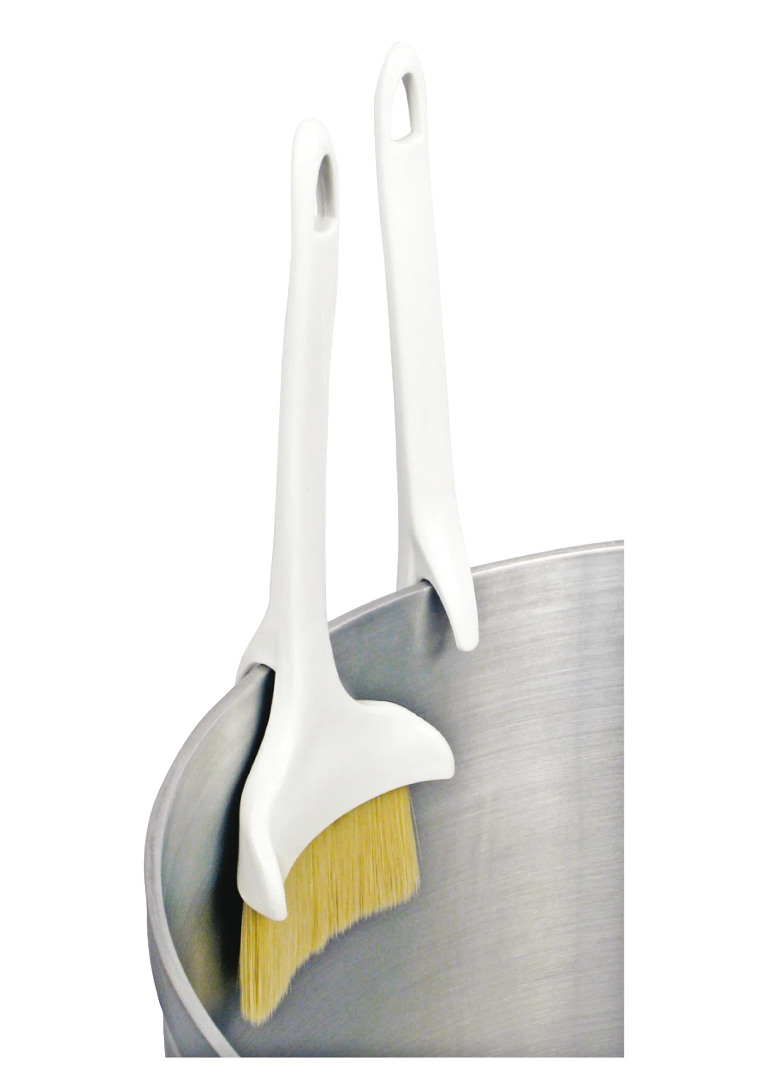 Winco WBRP-30H 3 Inch Pastry Brush Concave with Hook Plastic Handle Boar Hair - Image 3
