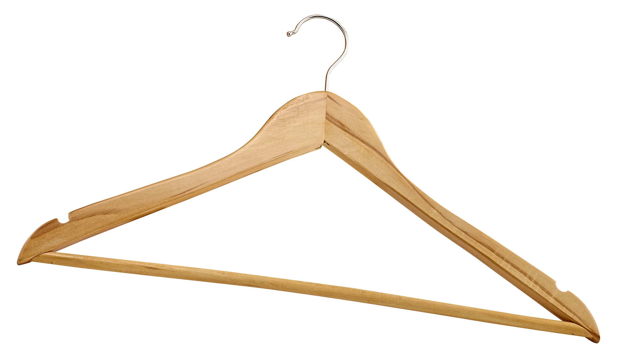 Winco WCH-1 Coat Hanger Swivel Metal Hook Maple Hardwood