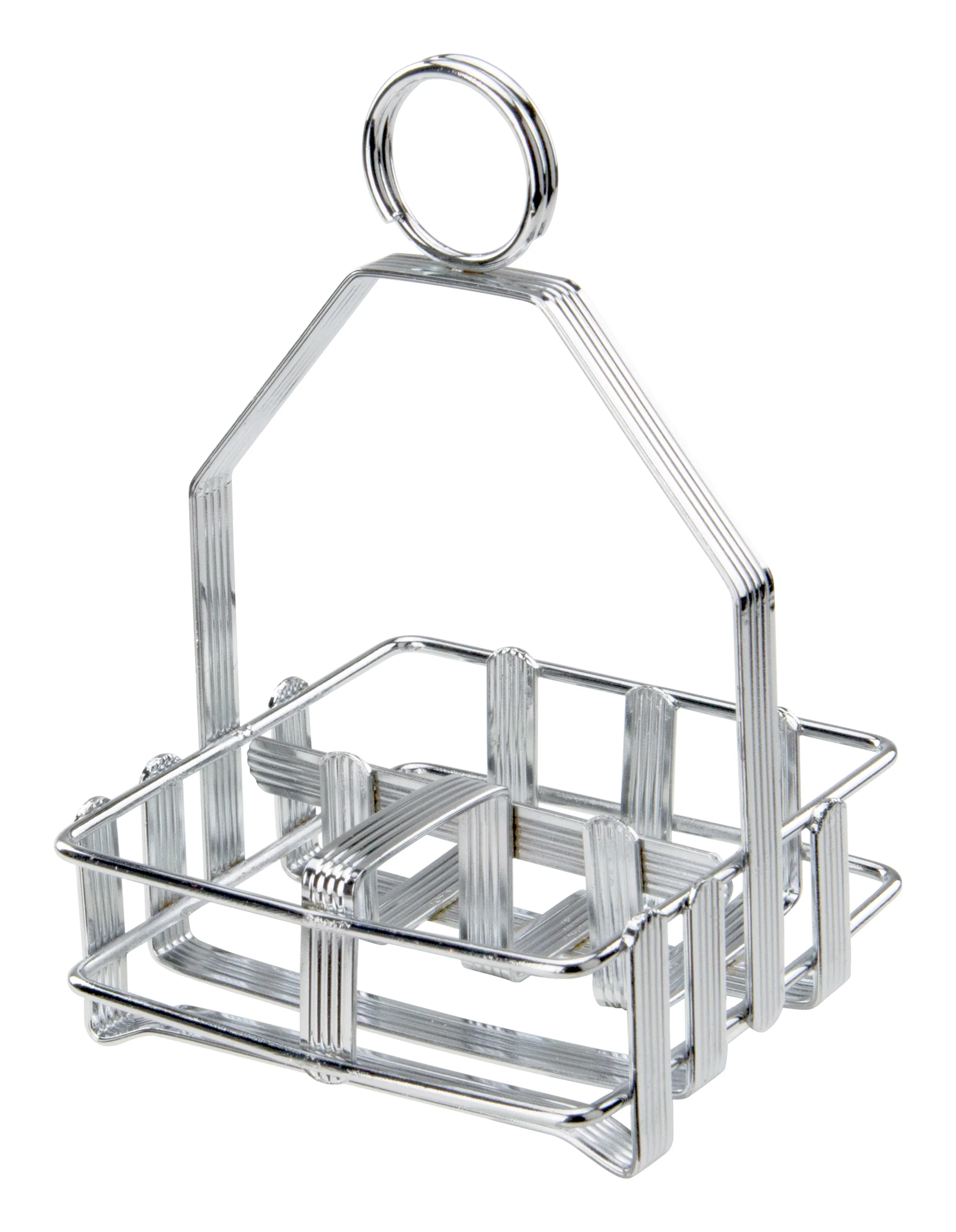 Winco WH-7 12 Inch Sugar Packet Holder and Salt Pepper Shaker Rack Chrome Plated Wire