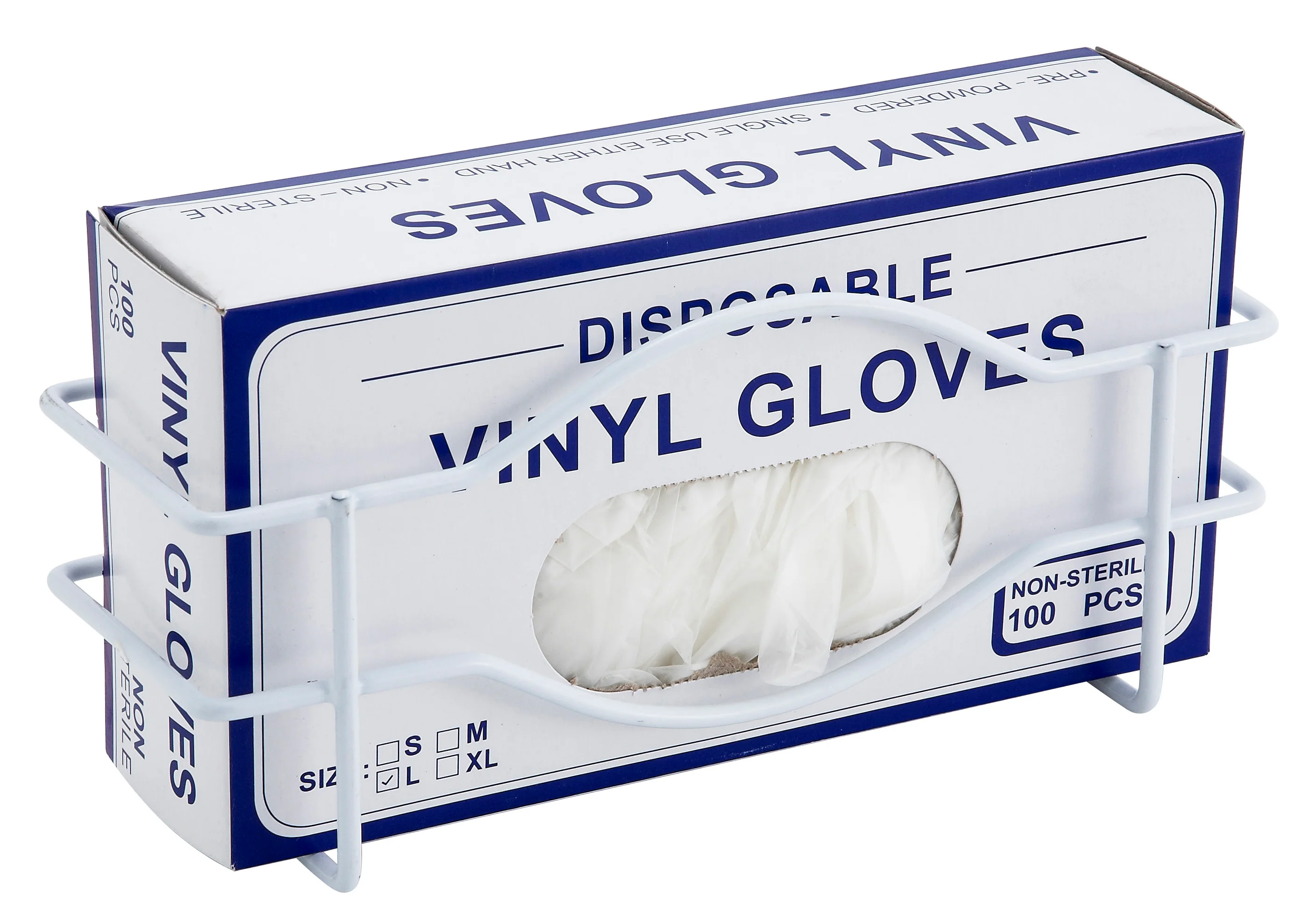 Winco WHW-10 10 Inch Glove Box Holder White Painted Steel With Organizer - Image 3
