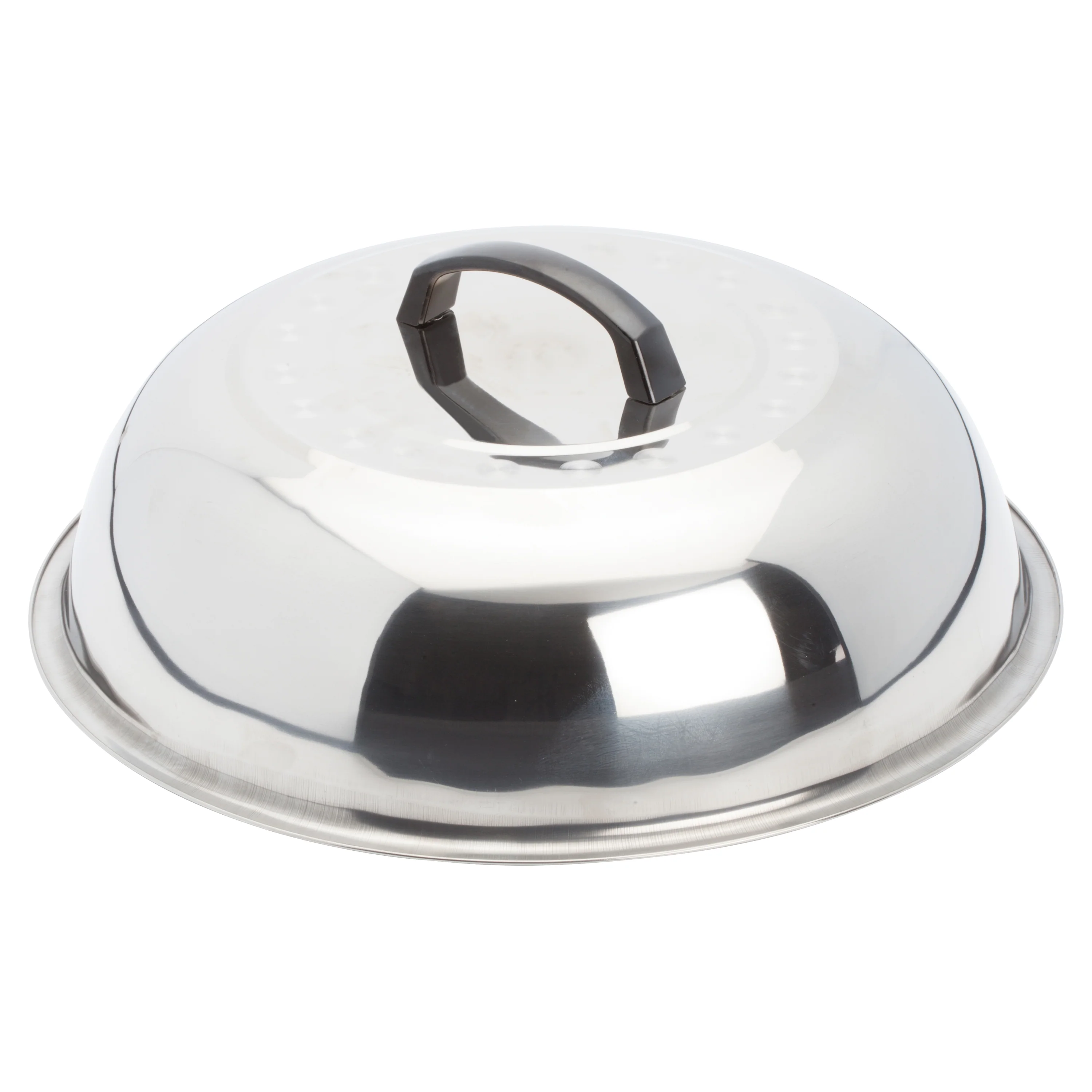 Winco WKCS-14 13-3/4 Inch Diameter Wok Cover with Handle Stainless Steel Mirror Finish