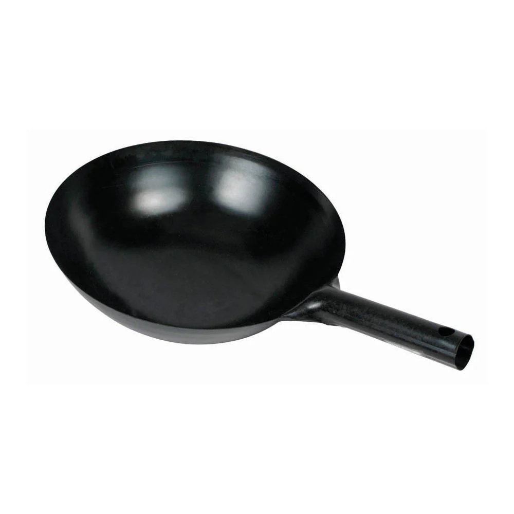 Winco WOK-36 16 Inch Diameter Japanese Wok Pan Carbon Steel Black with Integral Handle