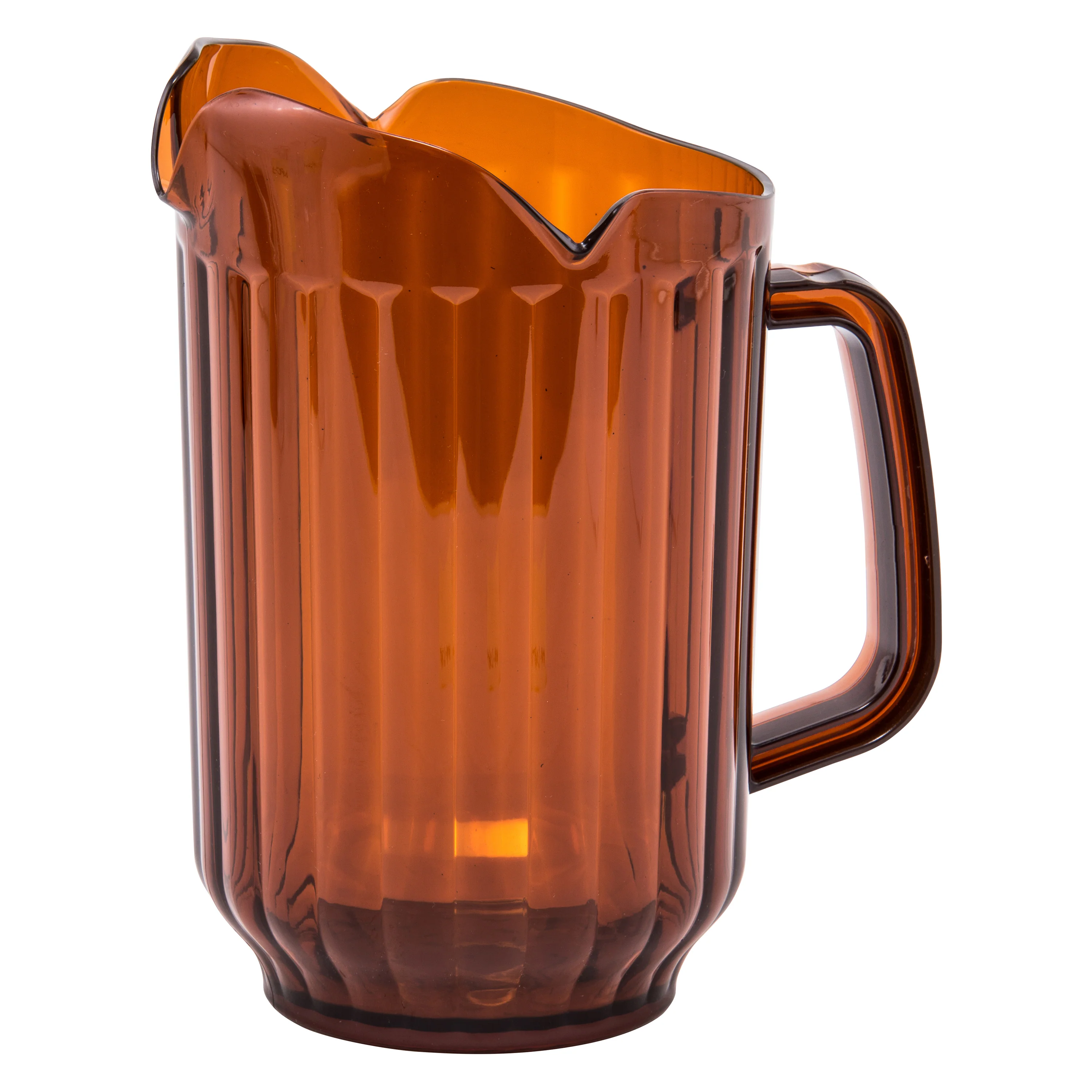 Winco WPCT-60A 60 Oz Water Pitcher Polycarbonate Amber with 3 Spouts - Image 2